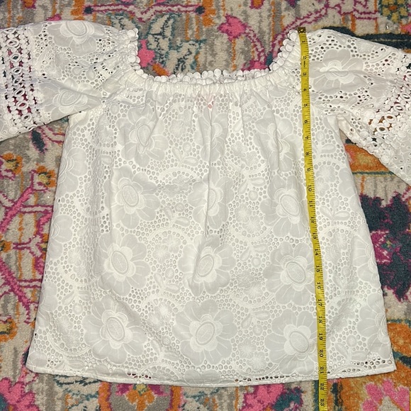 Lilly Pulitzer Laurenne Off-The-Shoulder Top Resort White Bouquet Size Small - Picture 9 of 10
